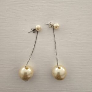 Chanel Pearl Drop Dangle Earrings